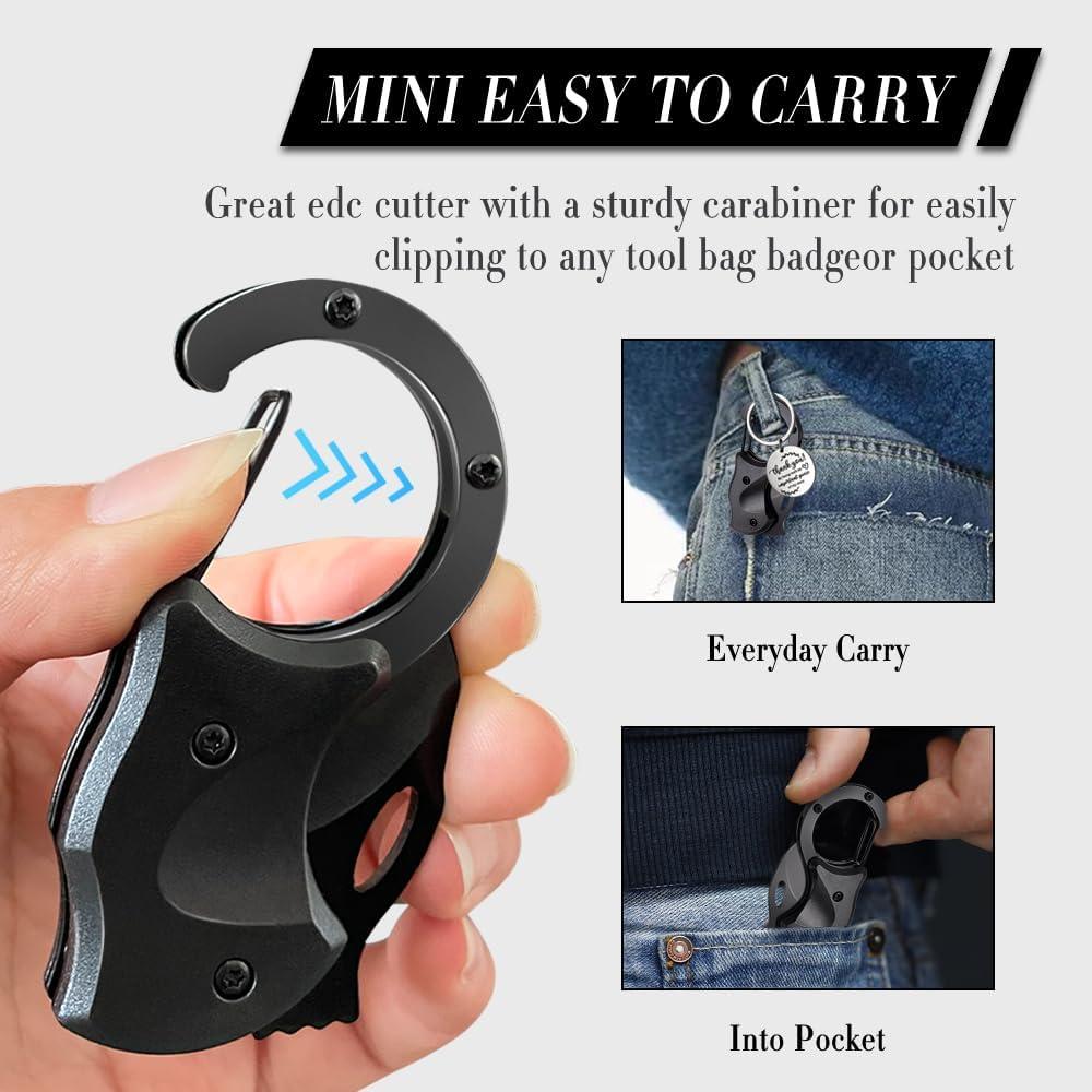 Cuchillo de bolsillo plegable Samest con llavero - EDC negro