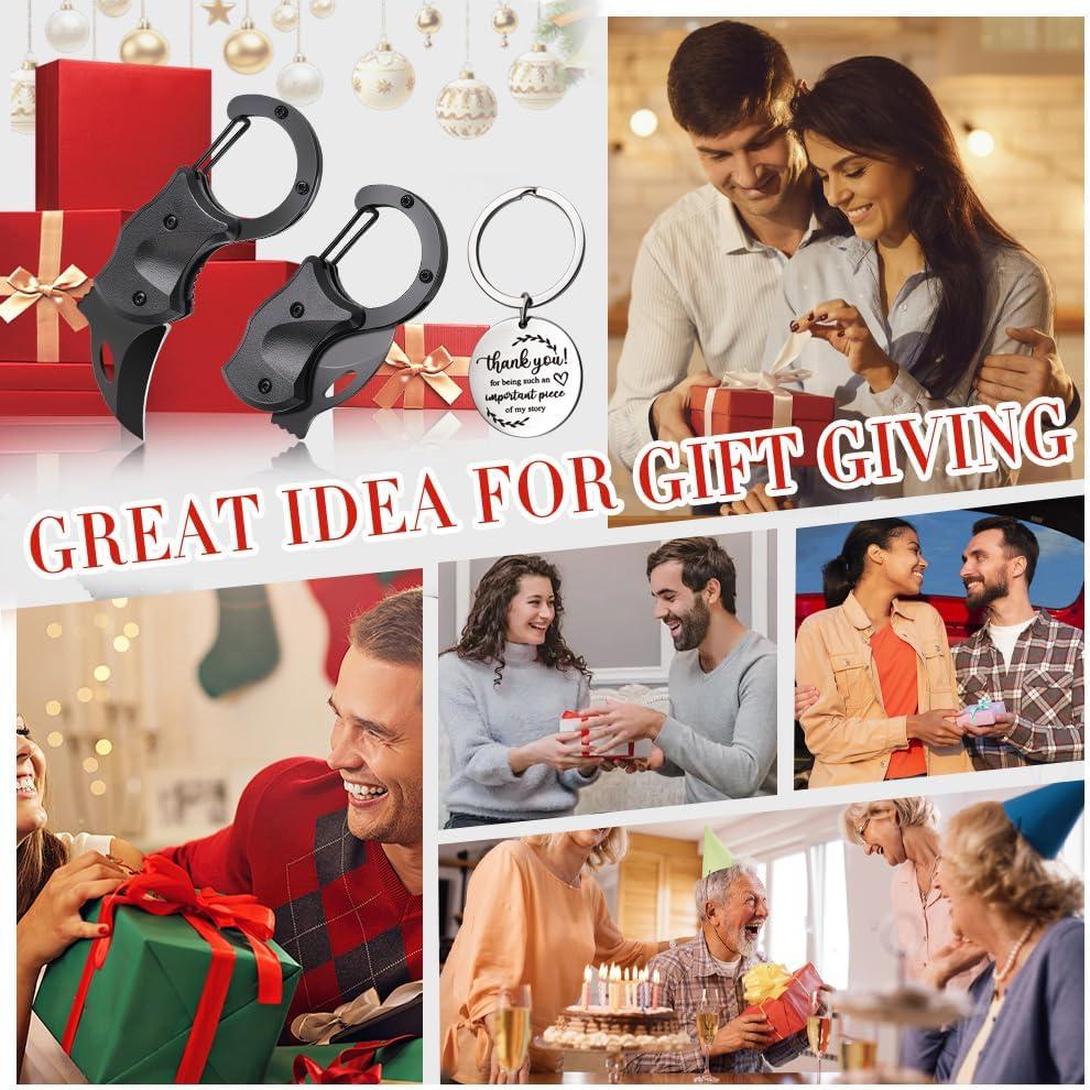 Cuchillo de bolsillo plegable Samest con llavero - EDC negro