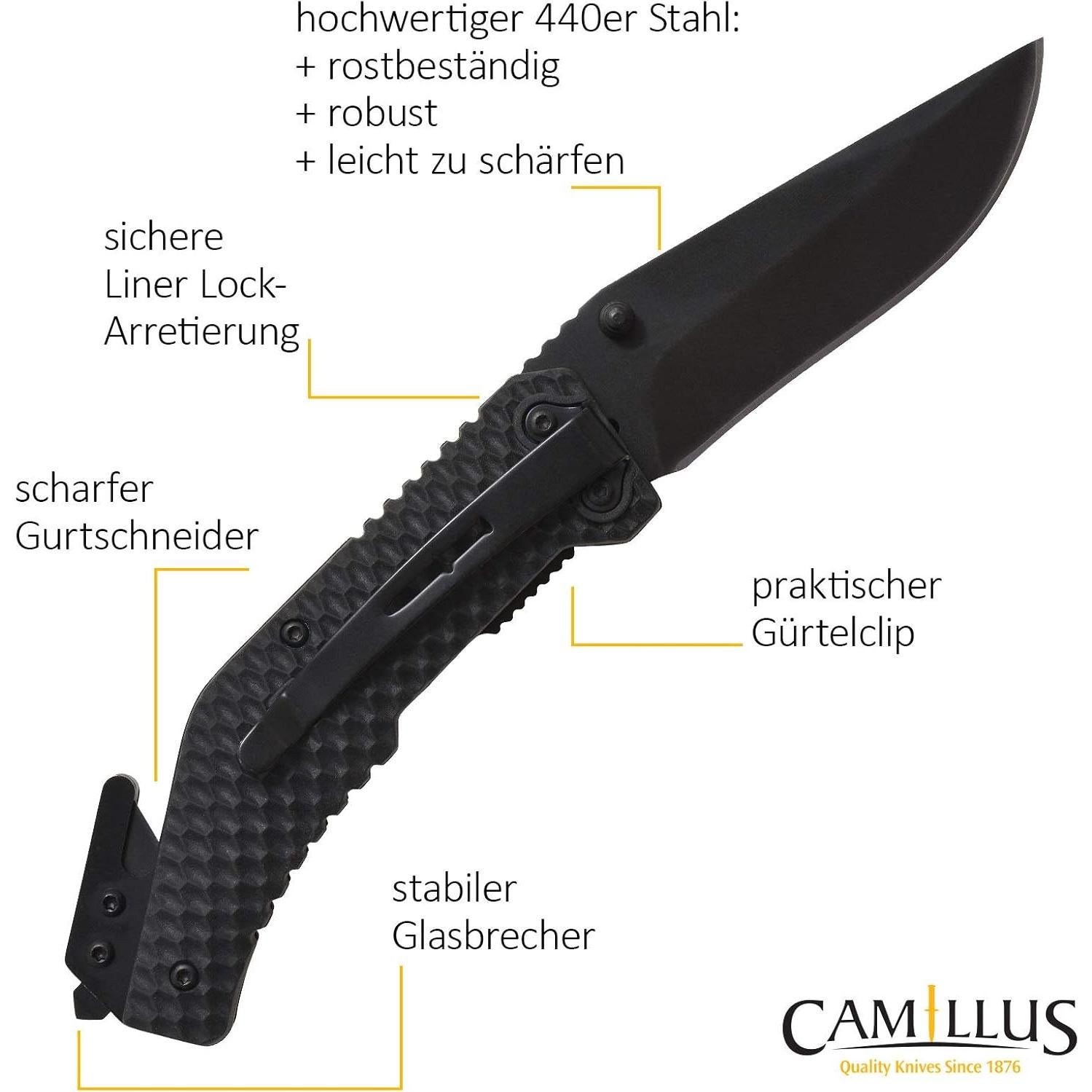 Cuchillo Camillus 19653 Titanio Carbonitrurado 19.05 cm