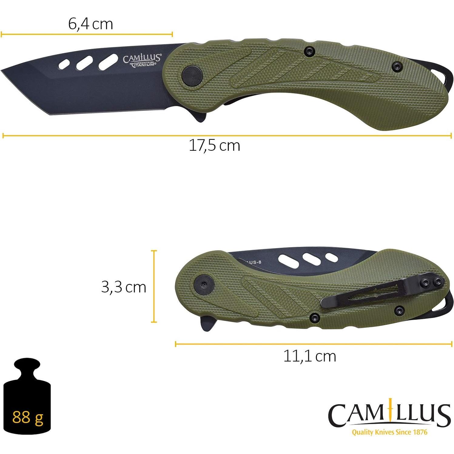 Cuchillo Plegable Camillus 19648, 17.78 cm, Titanio Antiadherente