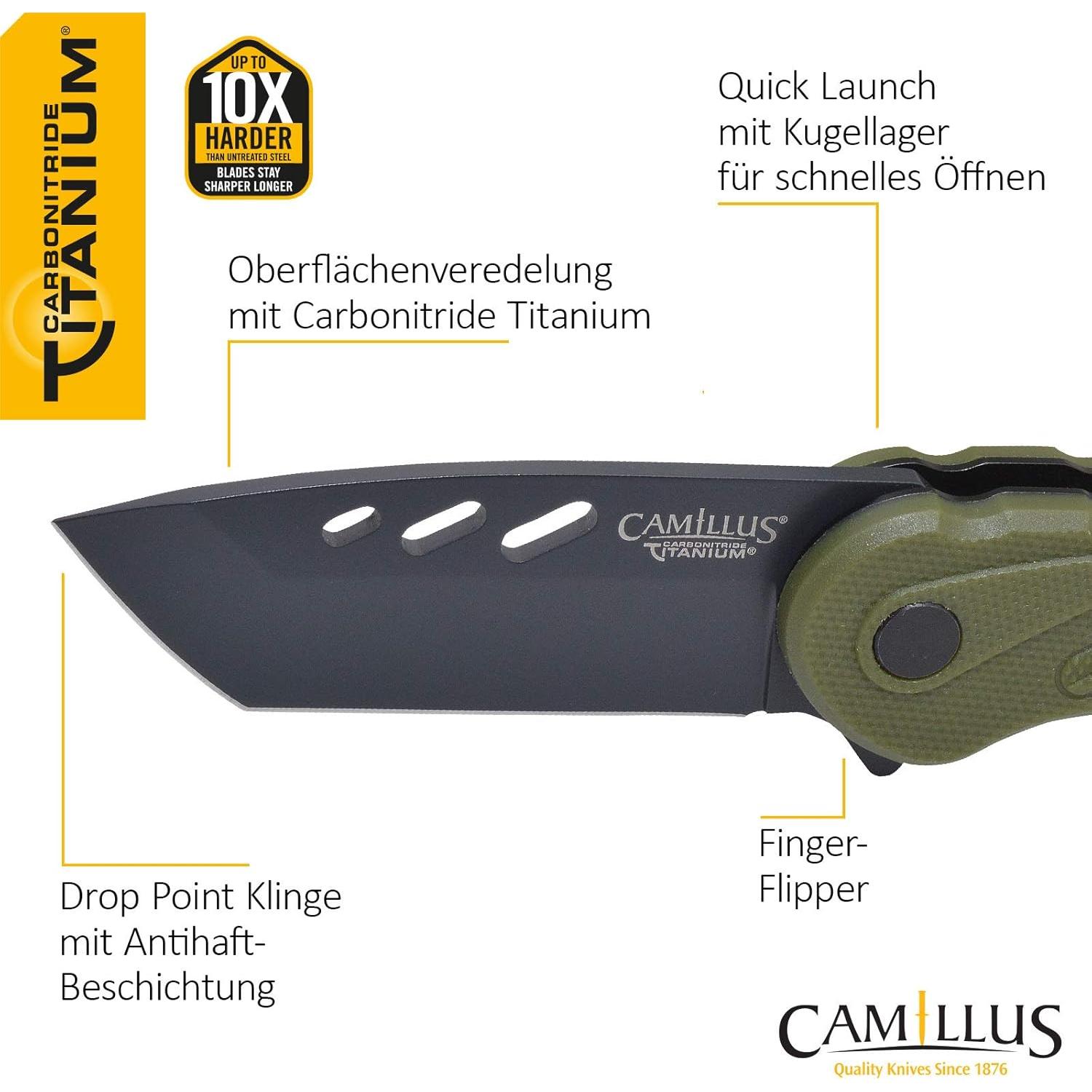 Cuchillo Plegable Camillus 19648, 17.78 cm, Titanio Antiadherente