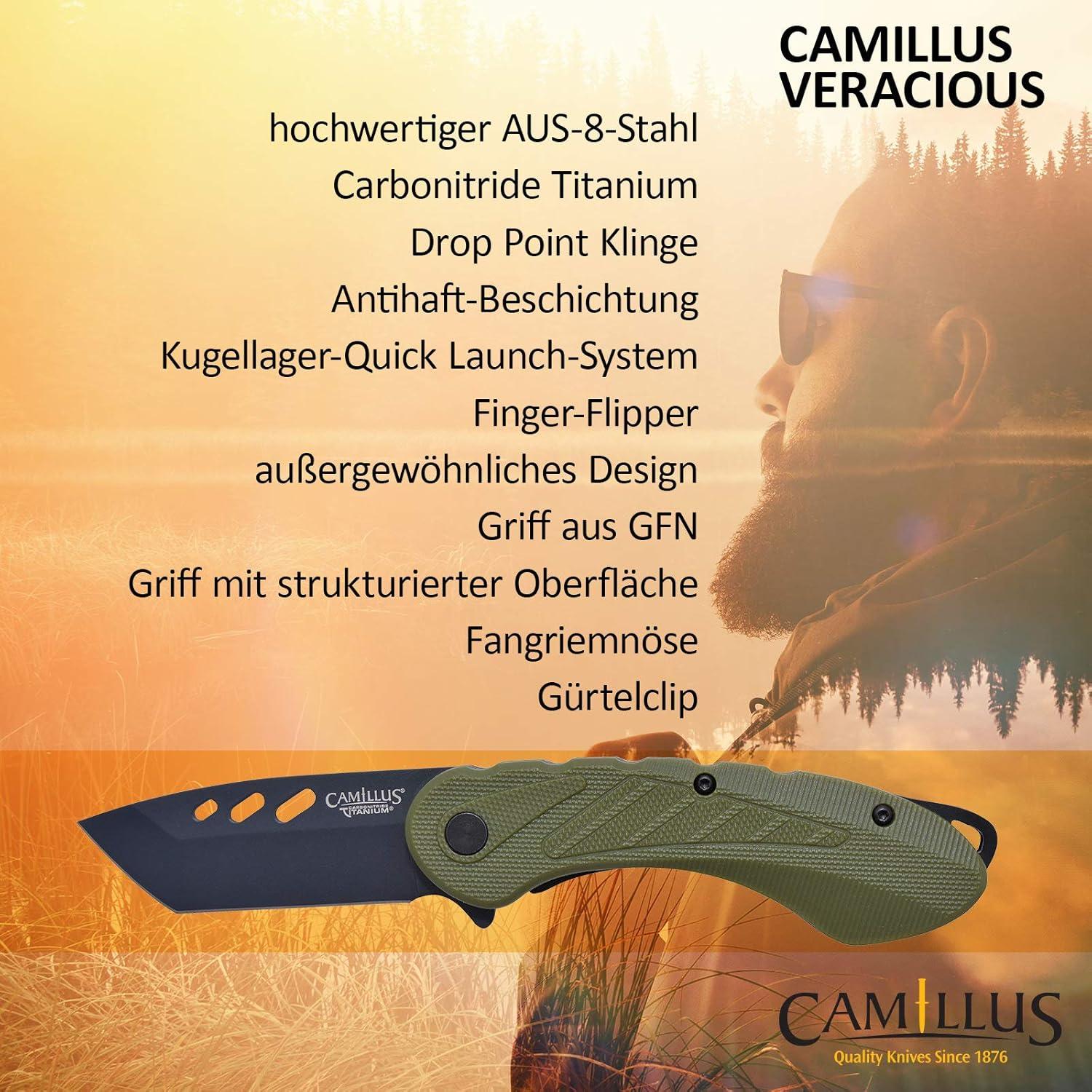 Cuchillo Plegable Camillus 19648, 17.78 cm, Titanio Antiadherente