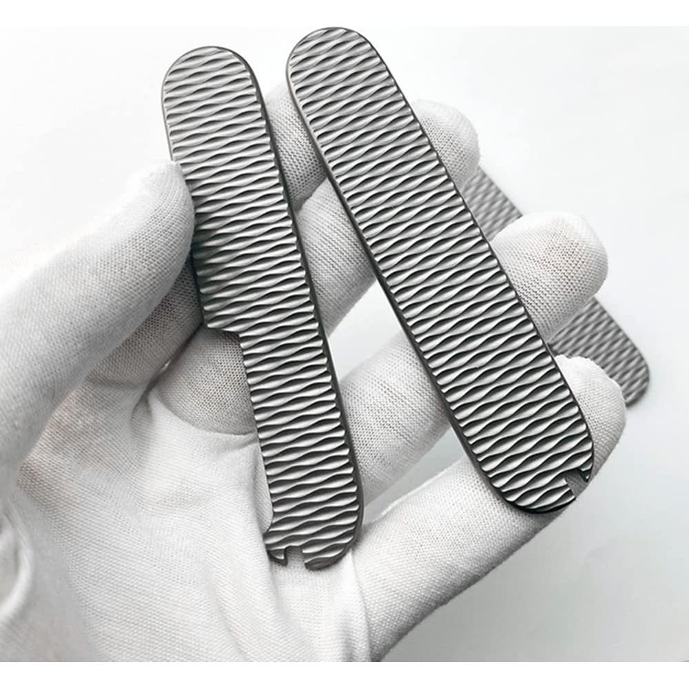 2 Escamas de Pescado G10 Titanio para Cuchillo Suizo 91mm