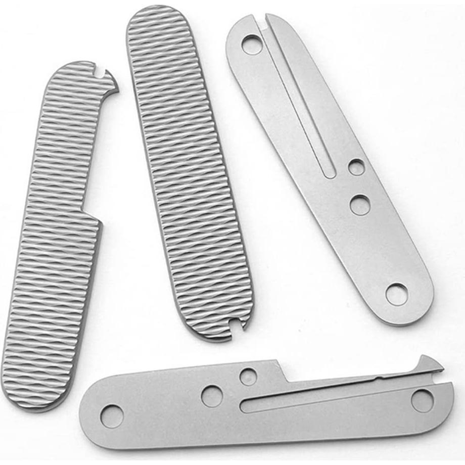 2 Escamas de Pescado G10 Titanio para Cuchillo Suizo 91mm