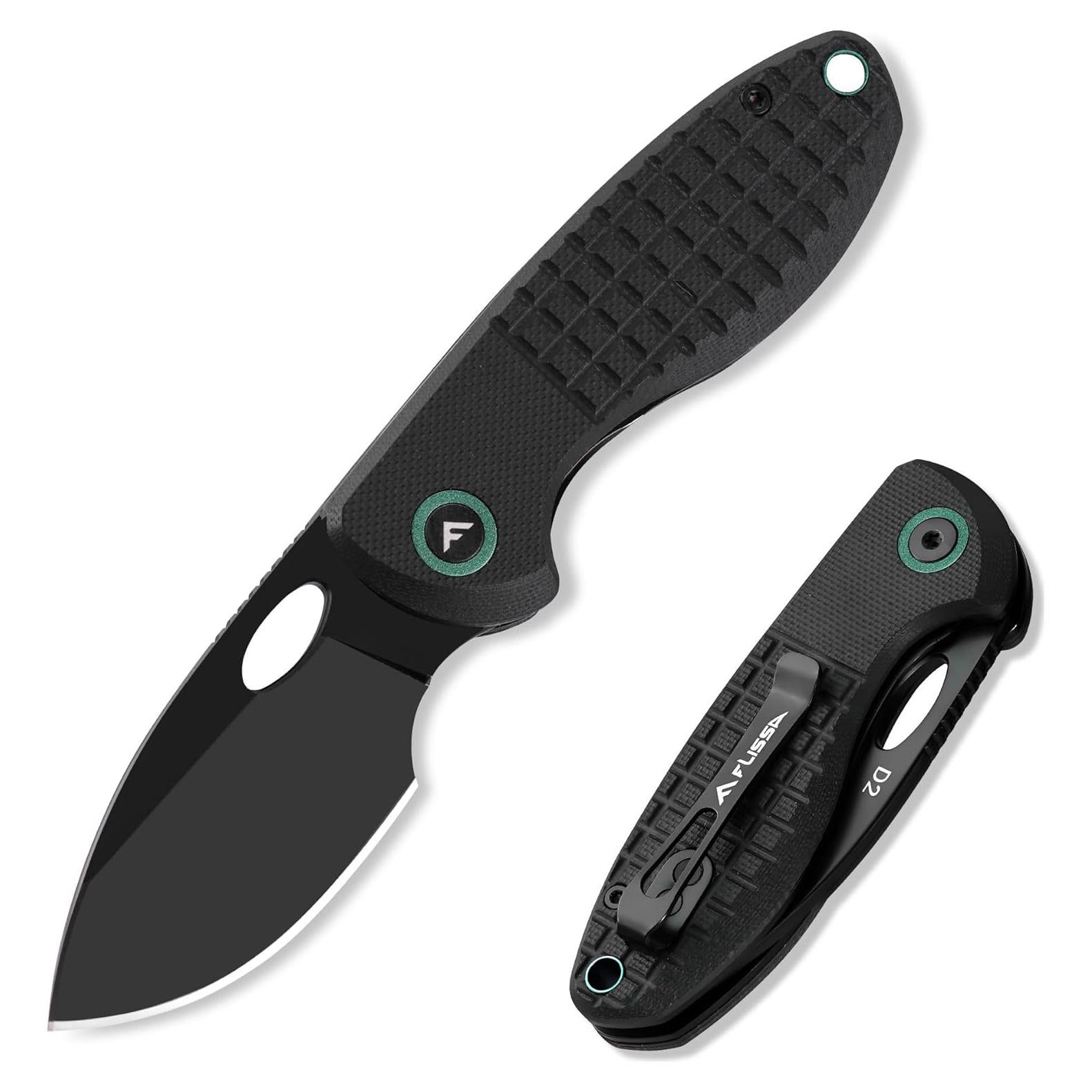 Cuchillo de bolsillo plegable FLISSA G10 2.4" acero D2 EDC
