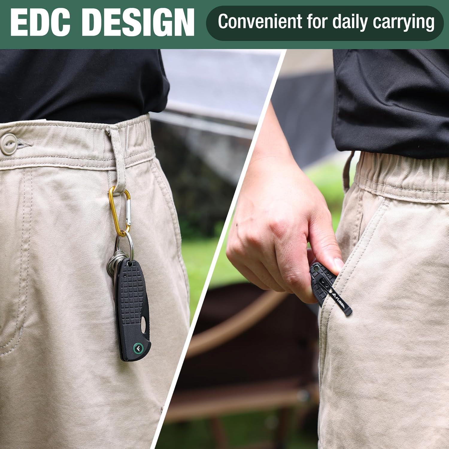 Cuchillo de bolsillo plegable FLISSA G10 2.4" acero D2 EDC