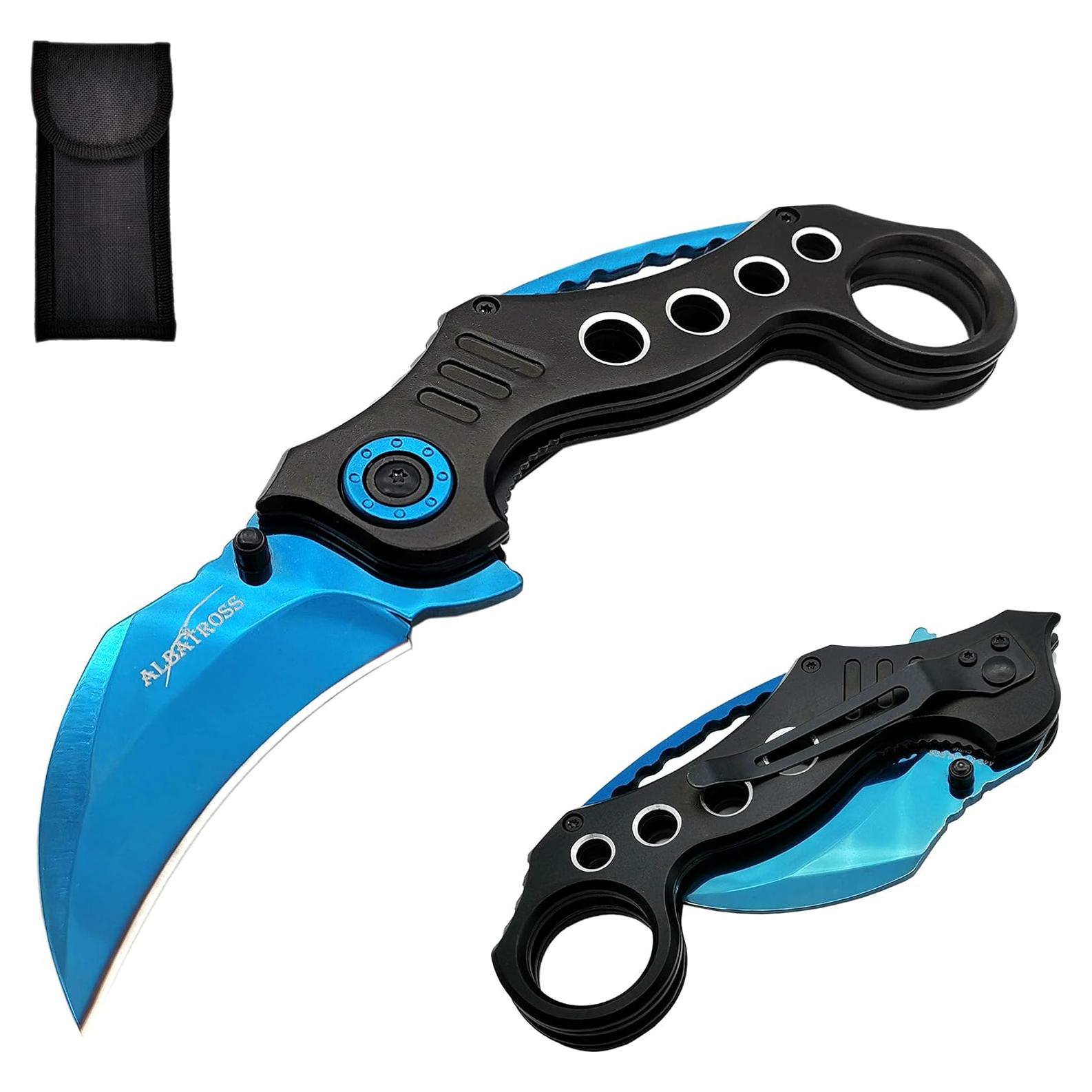 Cuchillo de bolsillo táctico ALBATROSS FK002 20.32 cm azul