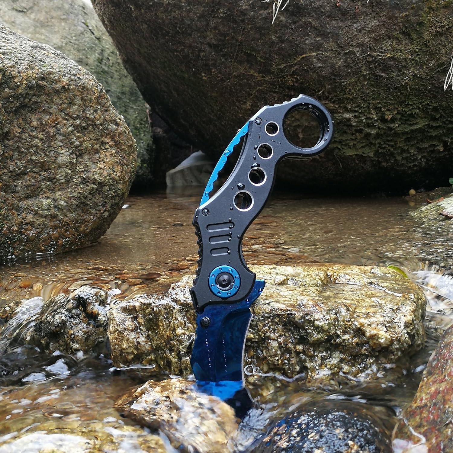 Cuchillo de bolsillo táctico ALBATROSS FK002 20.32 cm azul