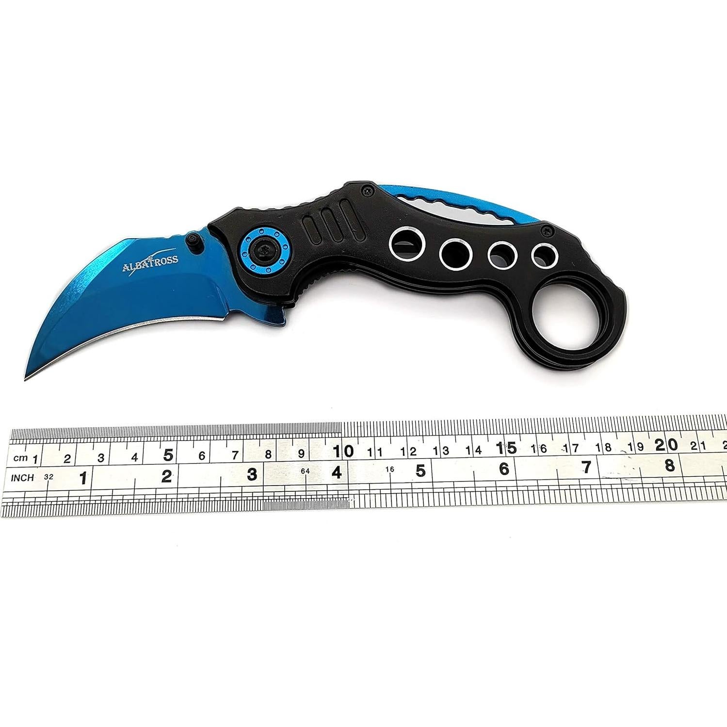 Cuchillo de bolsillo táctico ALBATROSS FK002 20.32 cm azul