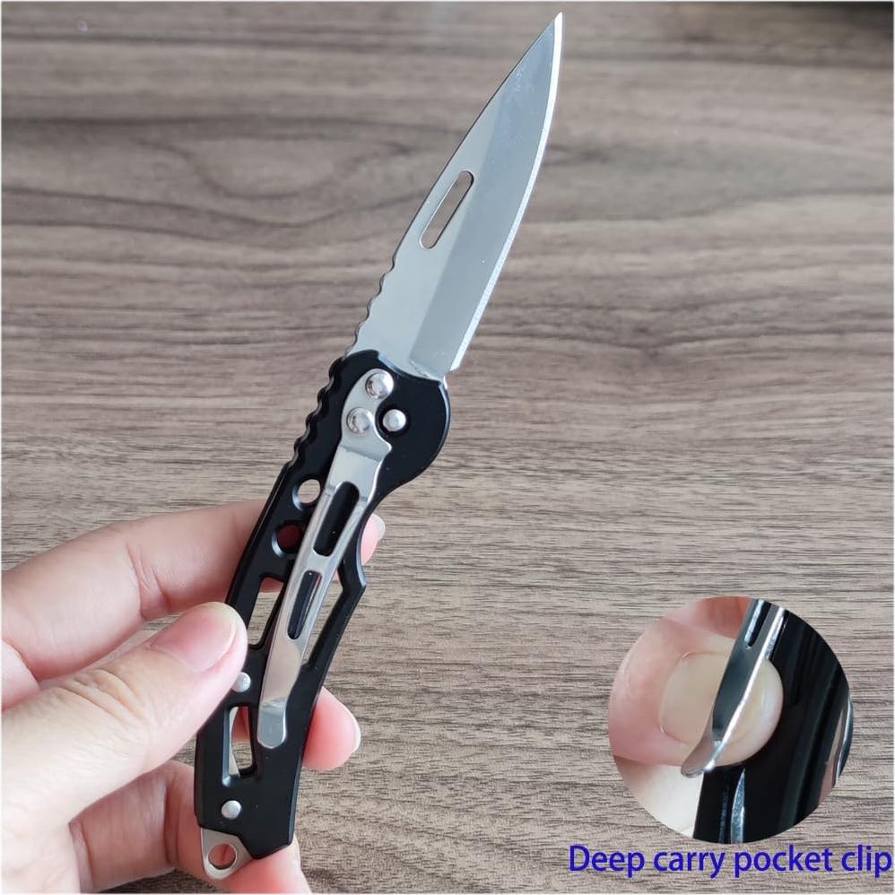 Cuchillo Plegable WWZJ Negro 15.19 cm 2 Unidades Camping