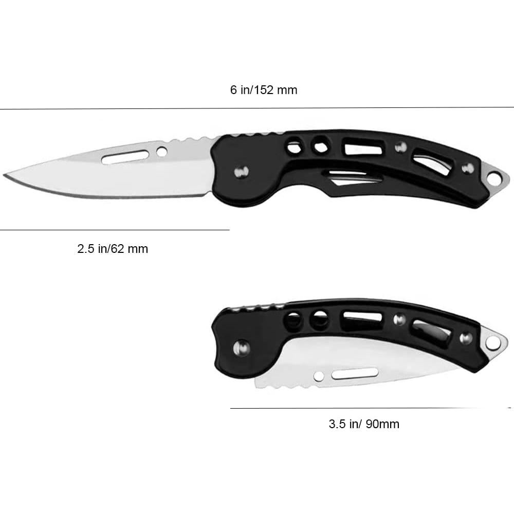Cuchillo Plegable WWZJ Negro 15.19 cm 2 Unidades Camping