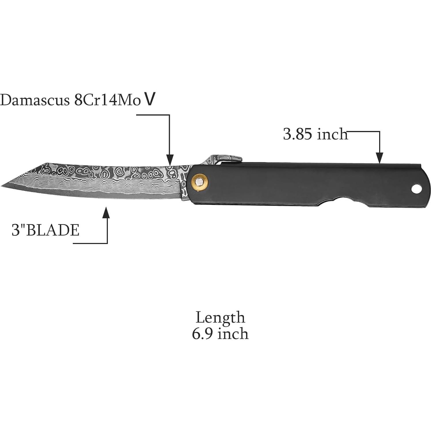 Cuchillo Plegable Hitdudu MIF-1 Acero Damasco 7.62 cm EDC