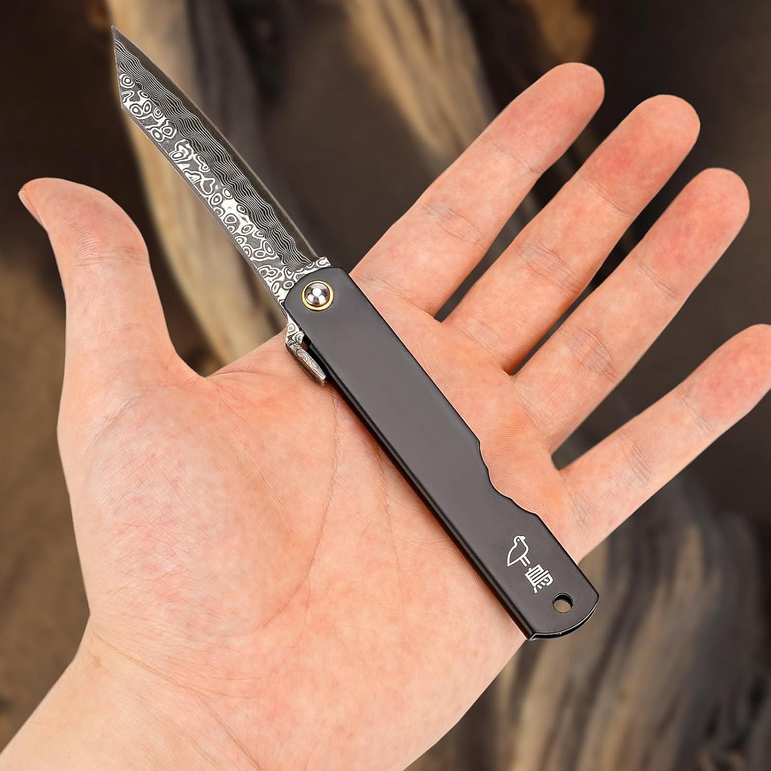 Cuchillo Plegable Hitdudu MIF-1 Acero Damasco 7.62 cm EDC