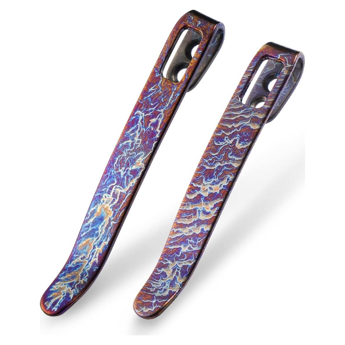 2 Clips de Bolsillo de Titanio Civivi T002A 50mm y 55mm