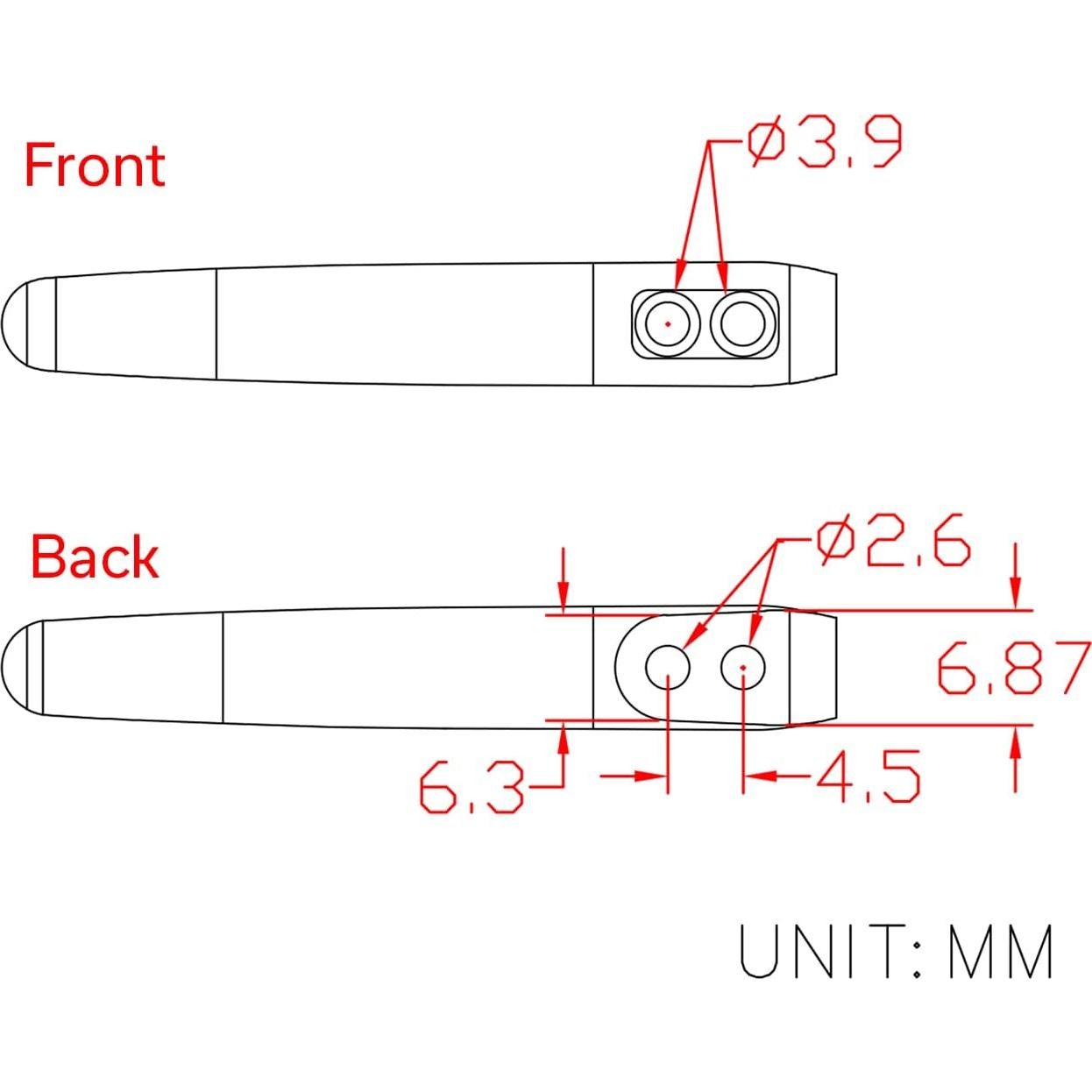 2 Clips de Bolsillo de Titanio Civivi T002A 50mm y 55mm