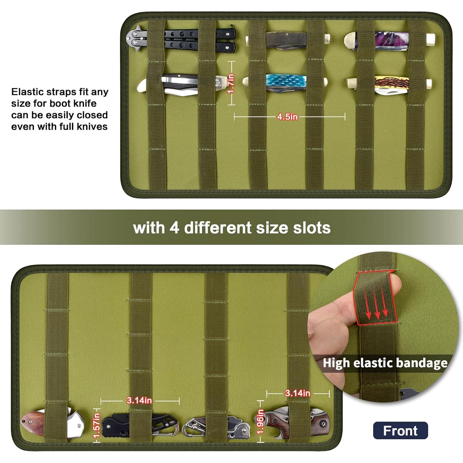 Estuche de Exhibición para Cuchillos Casmilee Verde 88 Ranuras