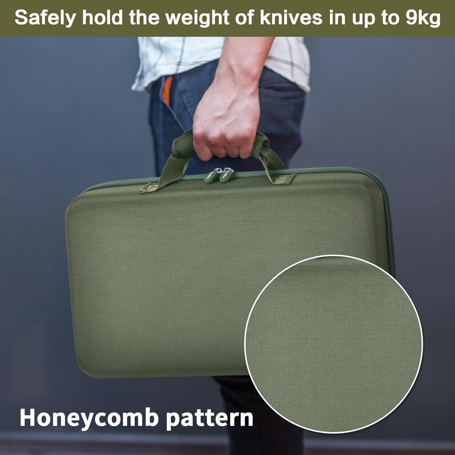 Estuche de Exhibición para Cuchillos Casmilee Verde 88 Ranuras