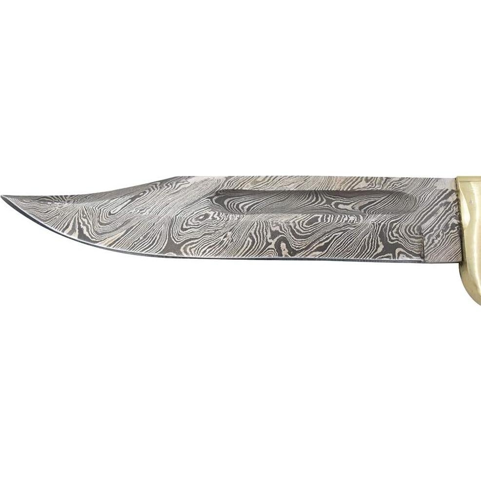 Cuchillo de Caza Damasco Wild Turkey 5027-B con Funda de Cuero