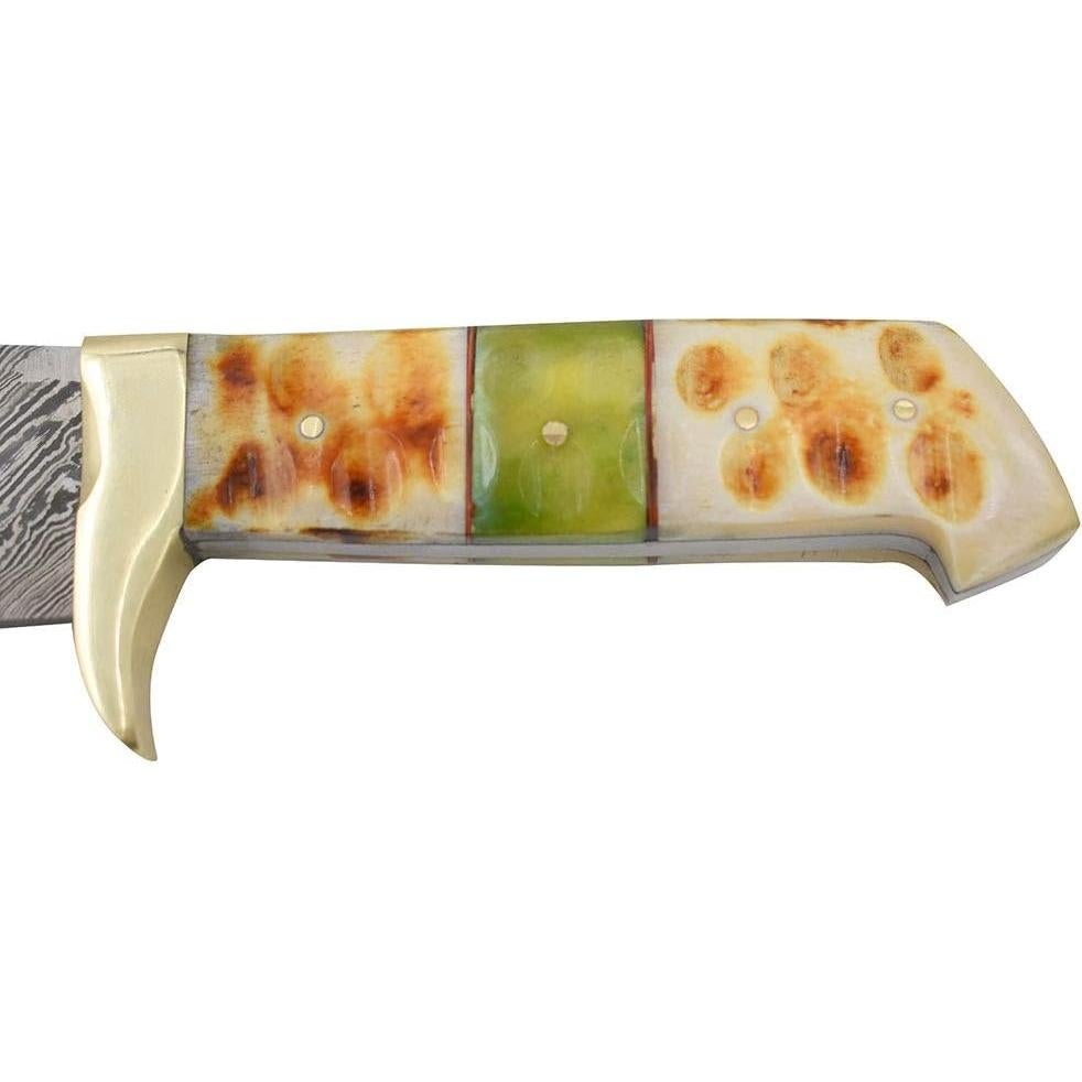 Cuchillo de Caza Damasco Wild Turkey 5027-B con Funda de Cuero