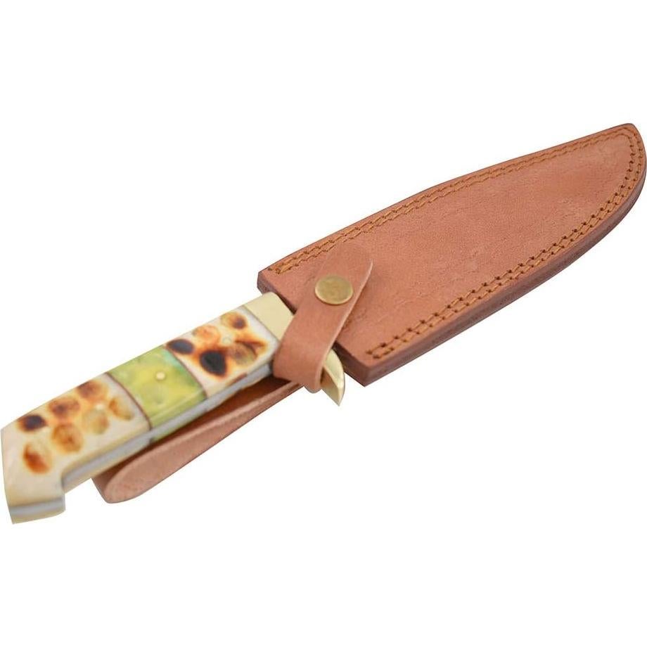 Cuchillo de Caza Damasco Wild Turkey 5027-B con Funda de Cuero
