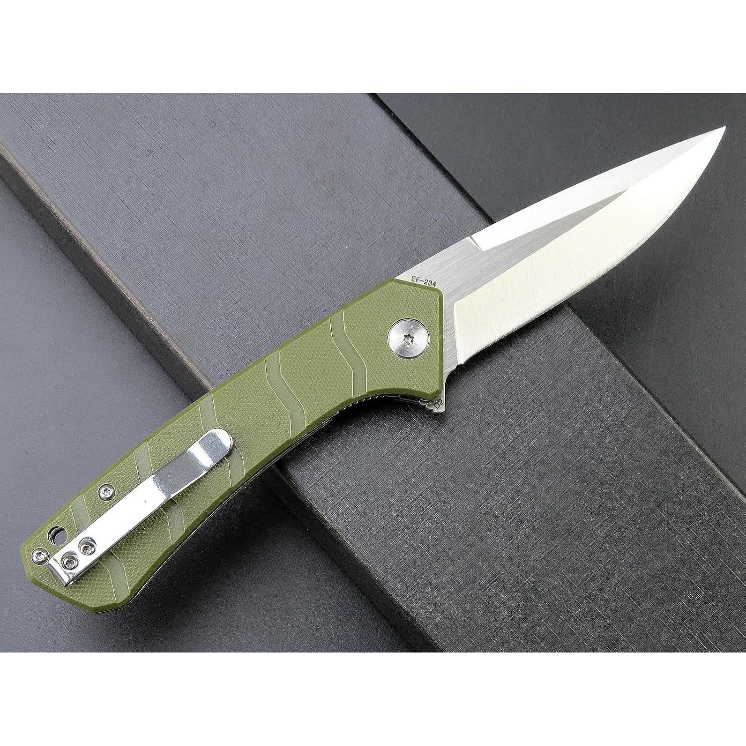 Cuchillo Plegable Eafengrow EF234 Acero D2 Mango G10 Verde