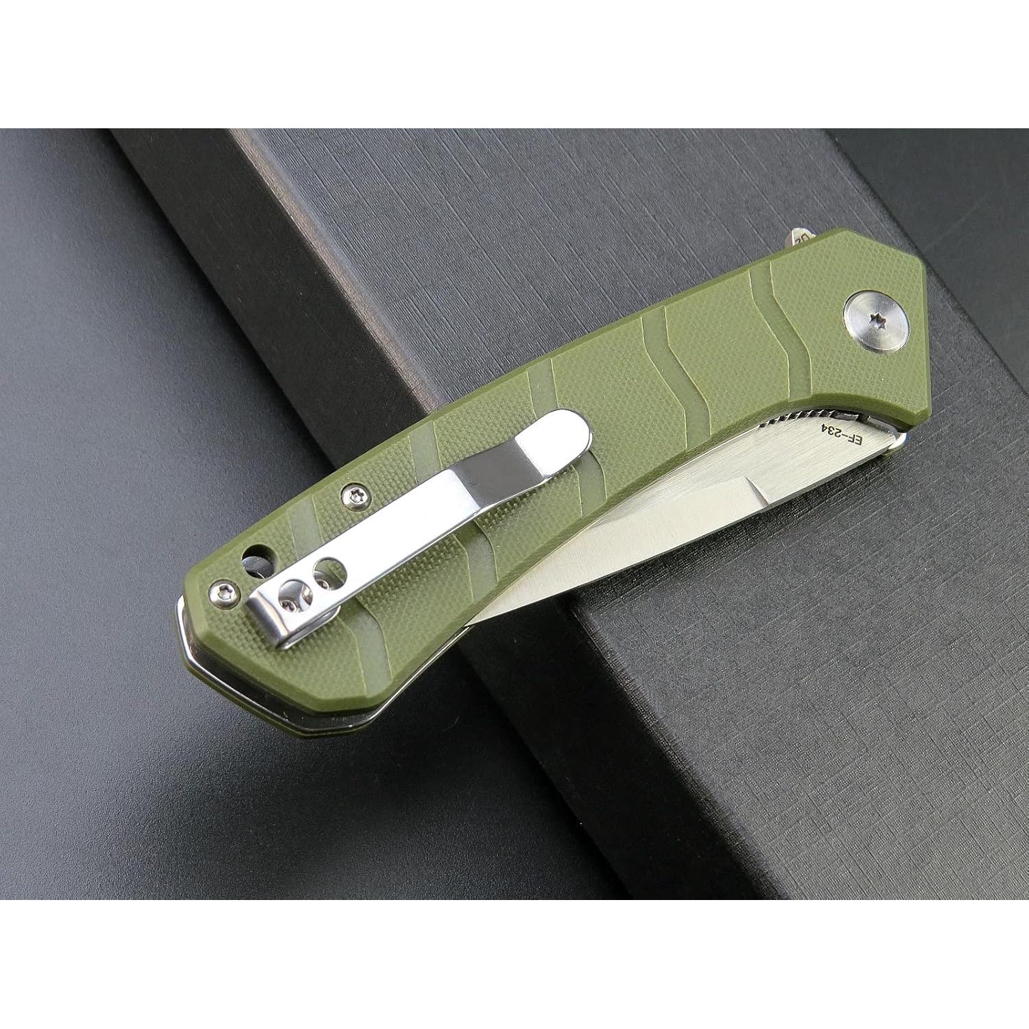 Cuchillo Plegable Eafengrow EF234 Acero D2 Mango G10 Verde