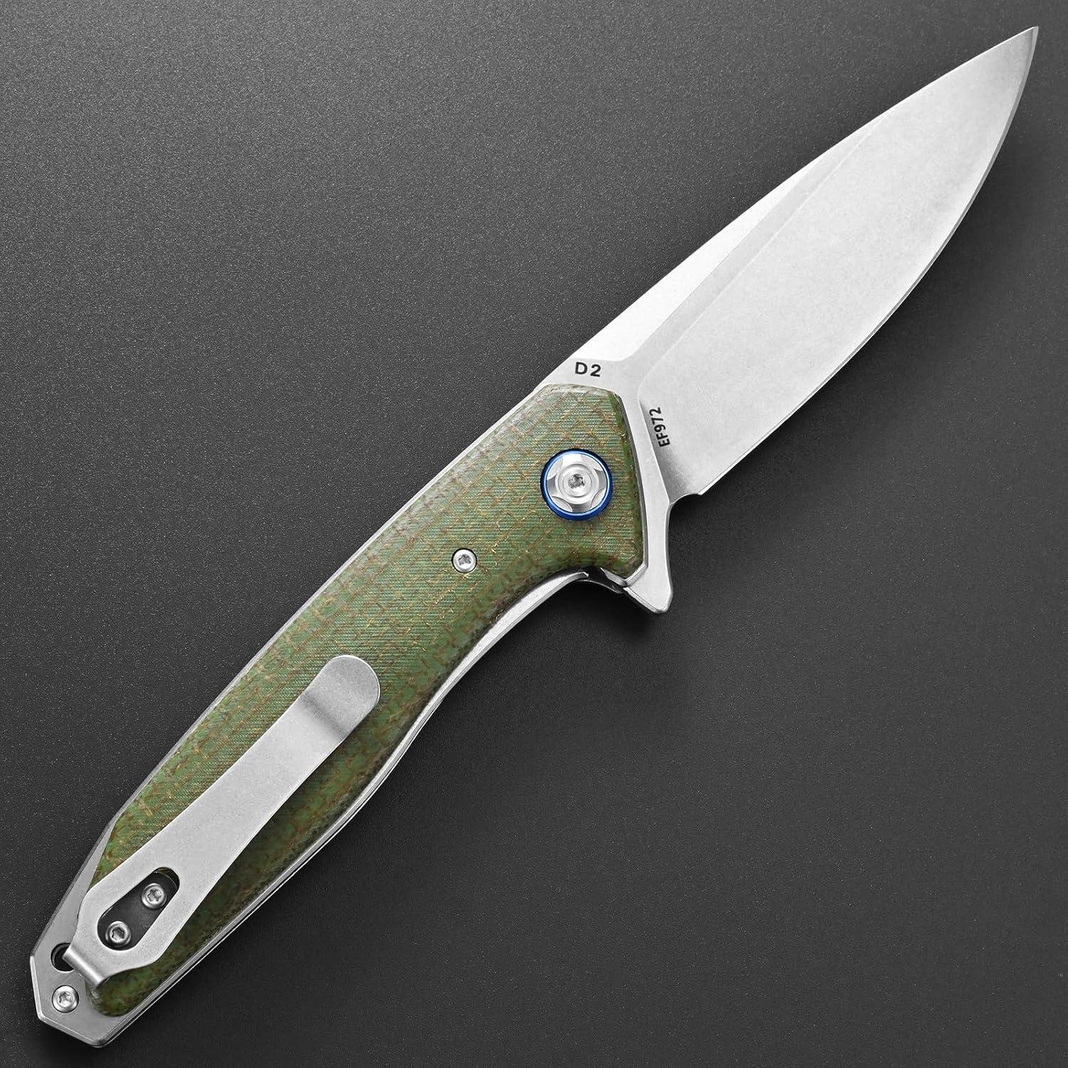 Cuchillo Plegable Eafengrow EF972 Acero D2 Mango Micarta 22cm