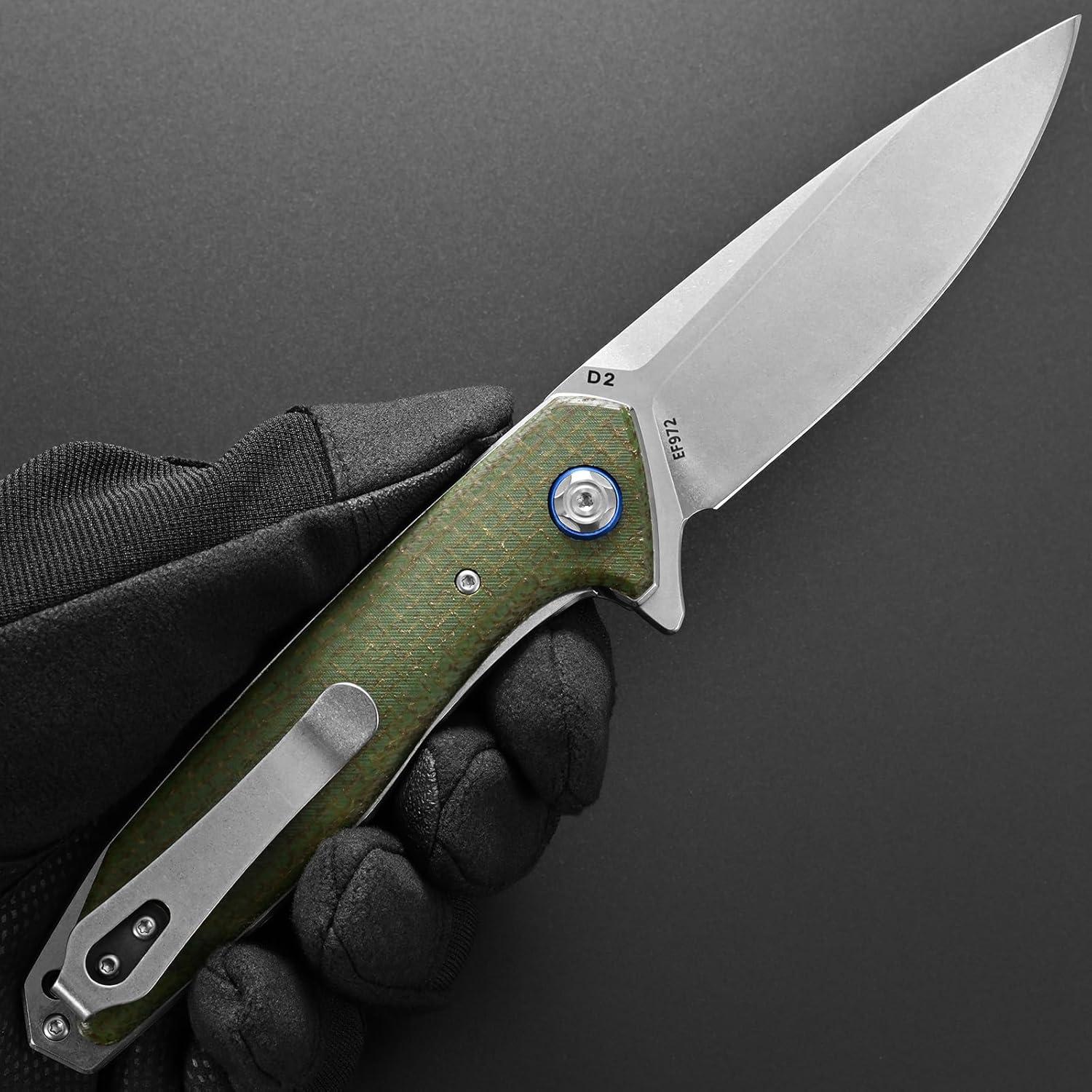 Cuchillo Plegable Eafengrow EF972 Acero D2 Mango Micarta 22cm