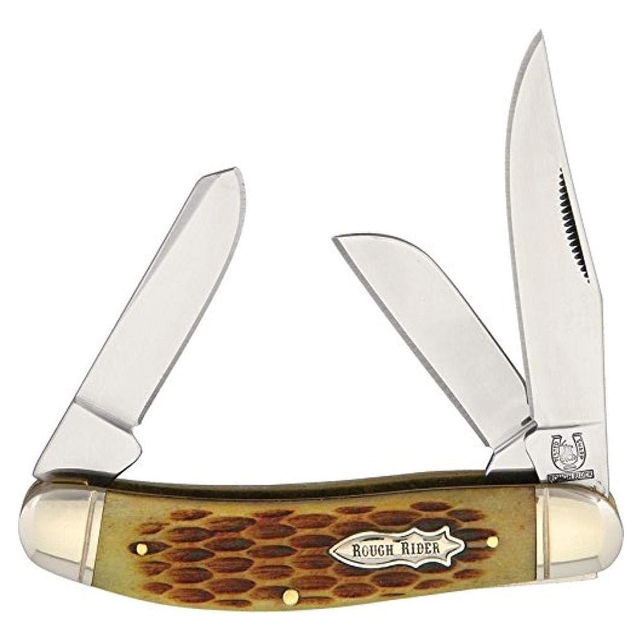 Cuchillo Plegable Rough Rider RR080 Sowbelly Hueso Ámbar