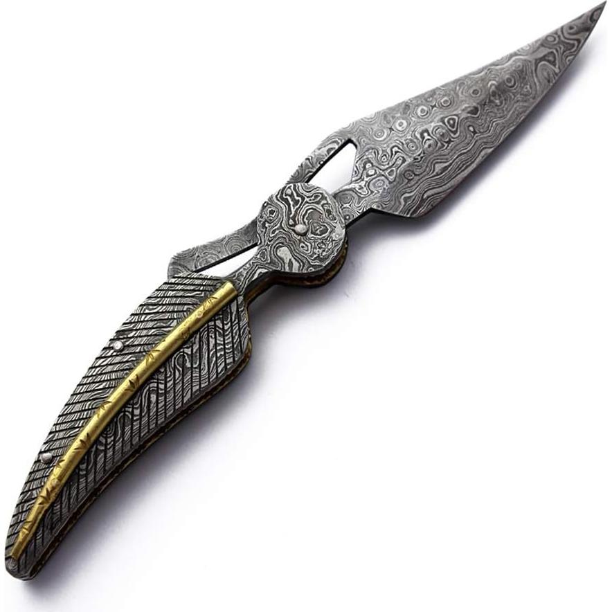 Cuchillo de bolsillo plegable WOLFKlinge Damasco 19.05 cm