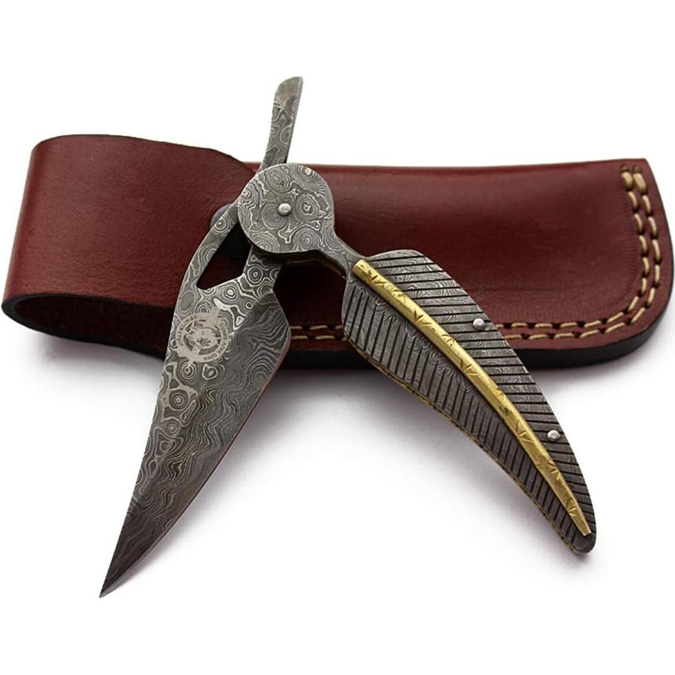 Cuchillo de bolsillo plegable WOLFKlinge Damasco 19.05 cm