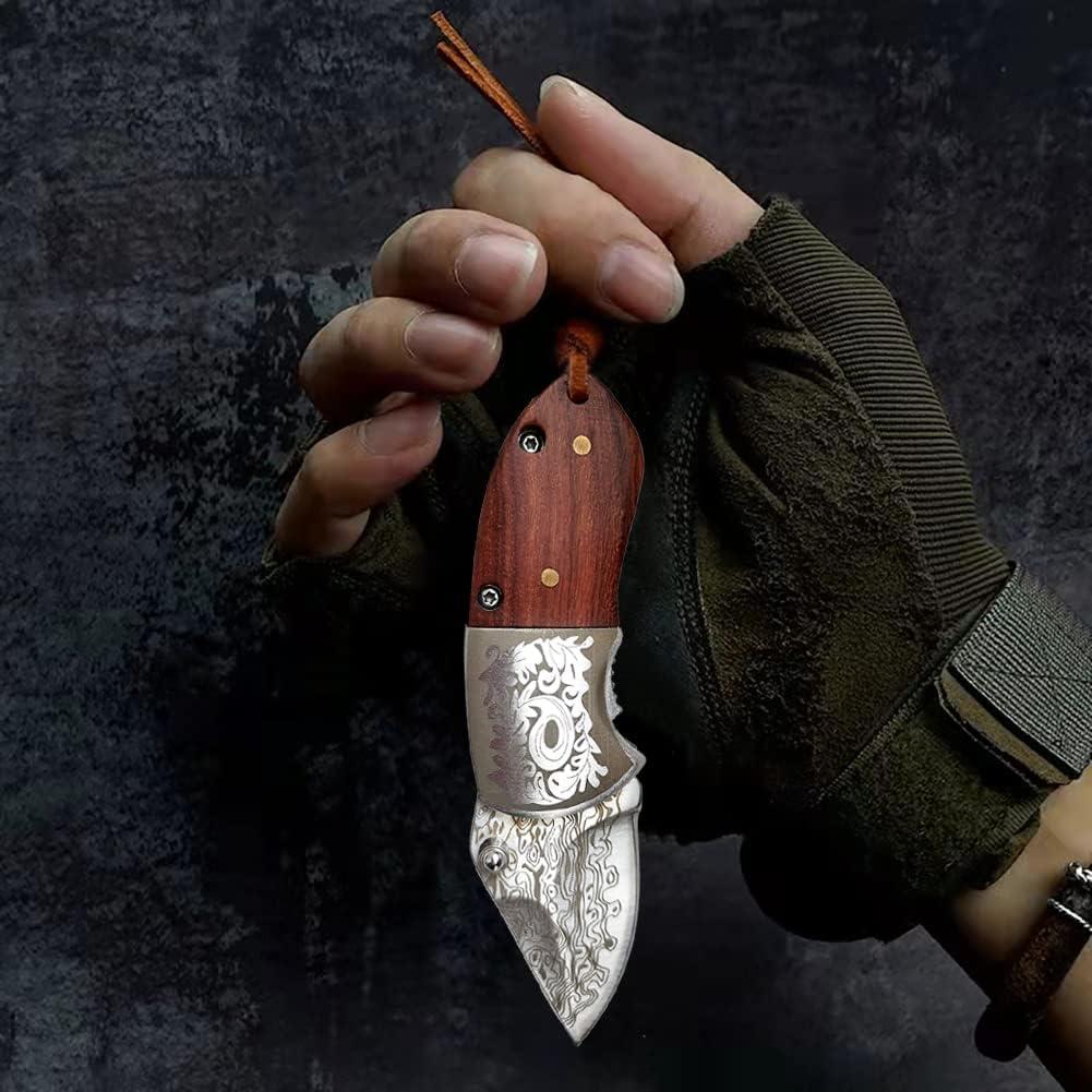 Cuchillo de bolsillo plegable STARDW Mini Damasco 4.6cm