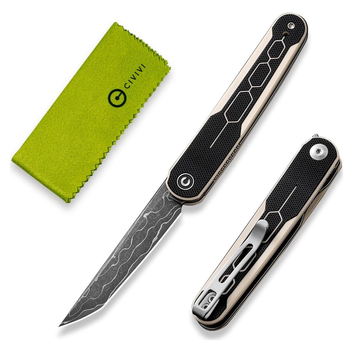 Cuchillo Plegable CIVIVI KwaiQ Damasco 7.54 cm Mango G10