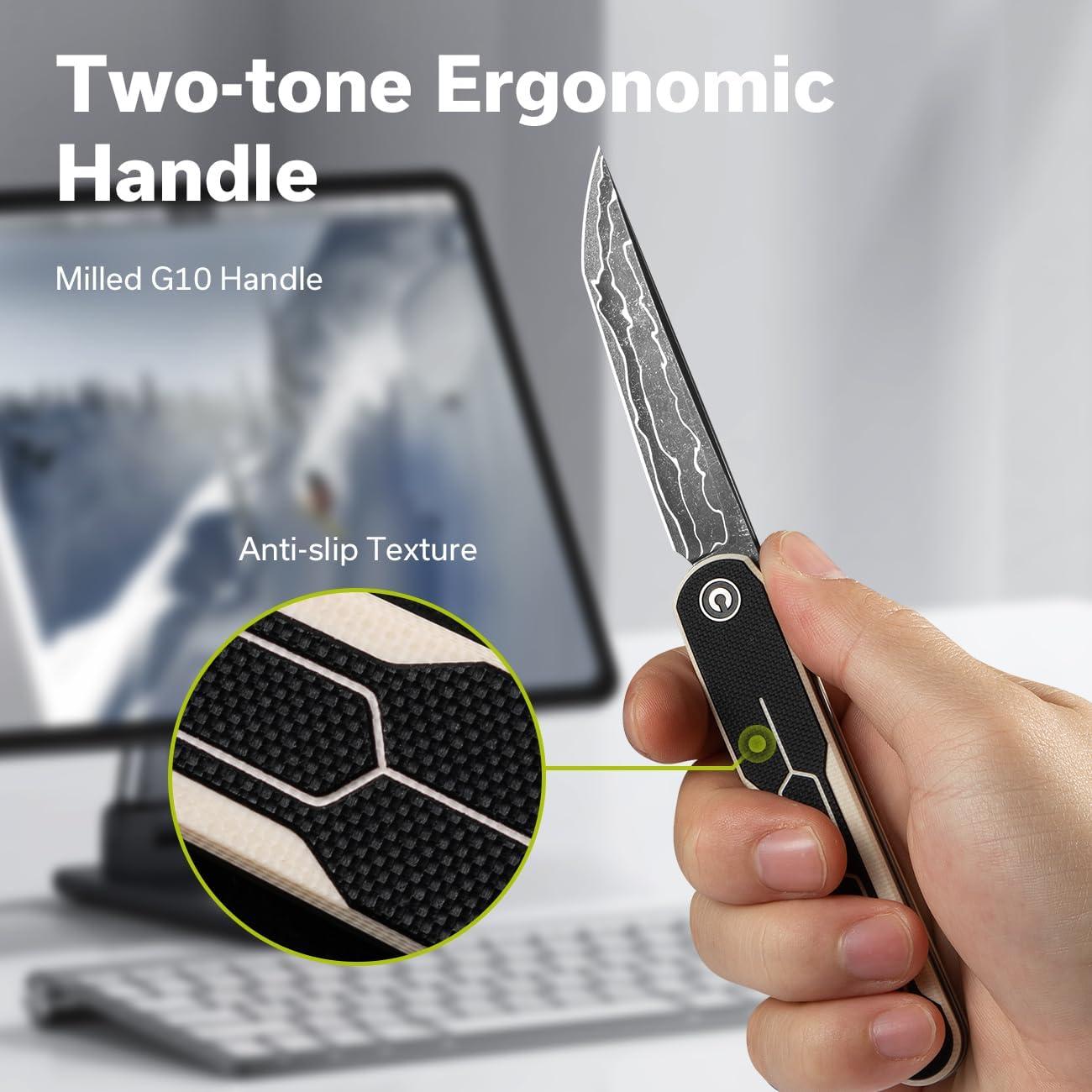 Cuchillo Plegable CIVIVI KwaiQ Damasco 7.54 cm Mango G10