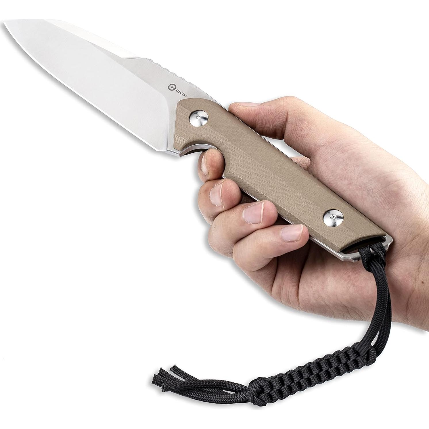 Cuchillo de Hoja Fija CIVIVI Kepler C2109B 113.8mm G10 Marrón Claro