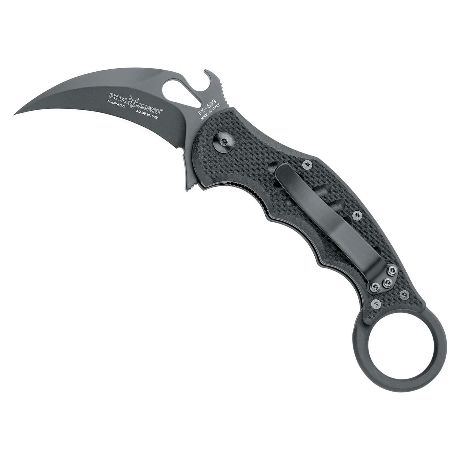Cuchillo Karambit Fox Knives FX-599 G10 Negro Plegable