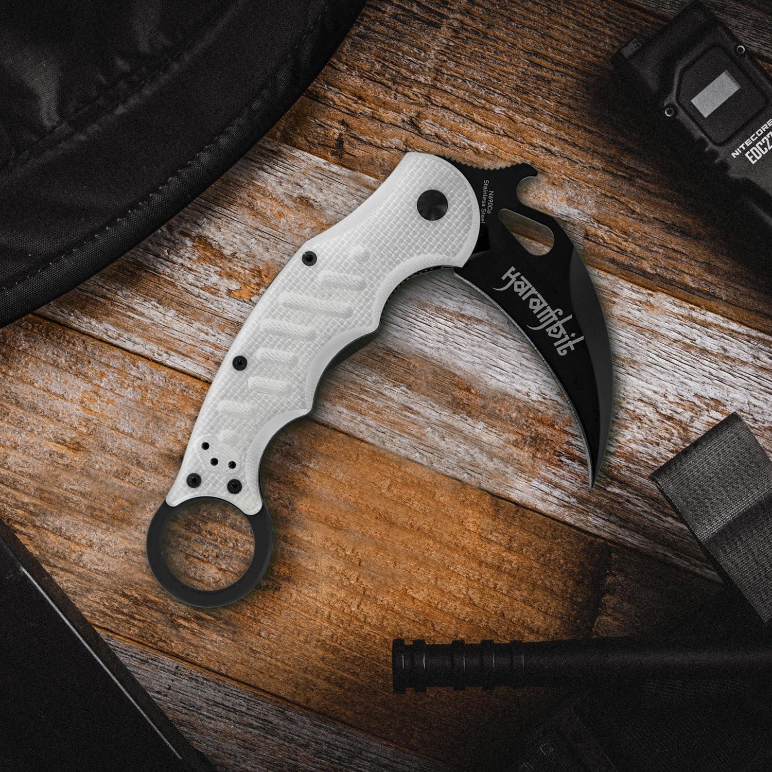 Cuchillo Karambit Plegable Fox Knives 479 W G10 Blanco Táctico