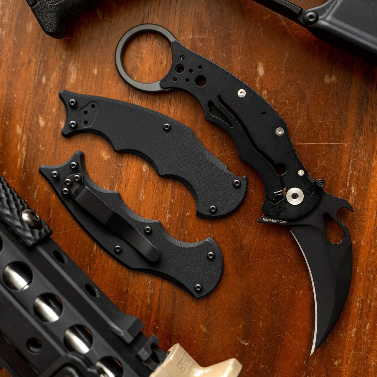 Cuchillo Karambit Plegable Fox 599 EVO Negro, Acero Inoxidable