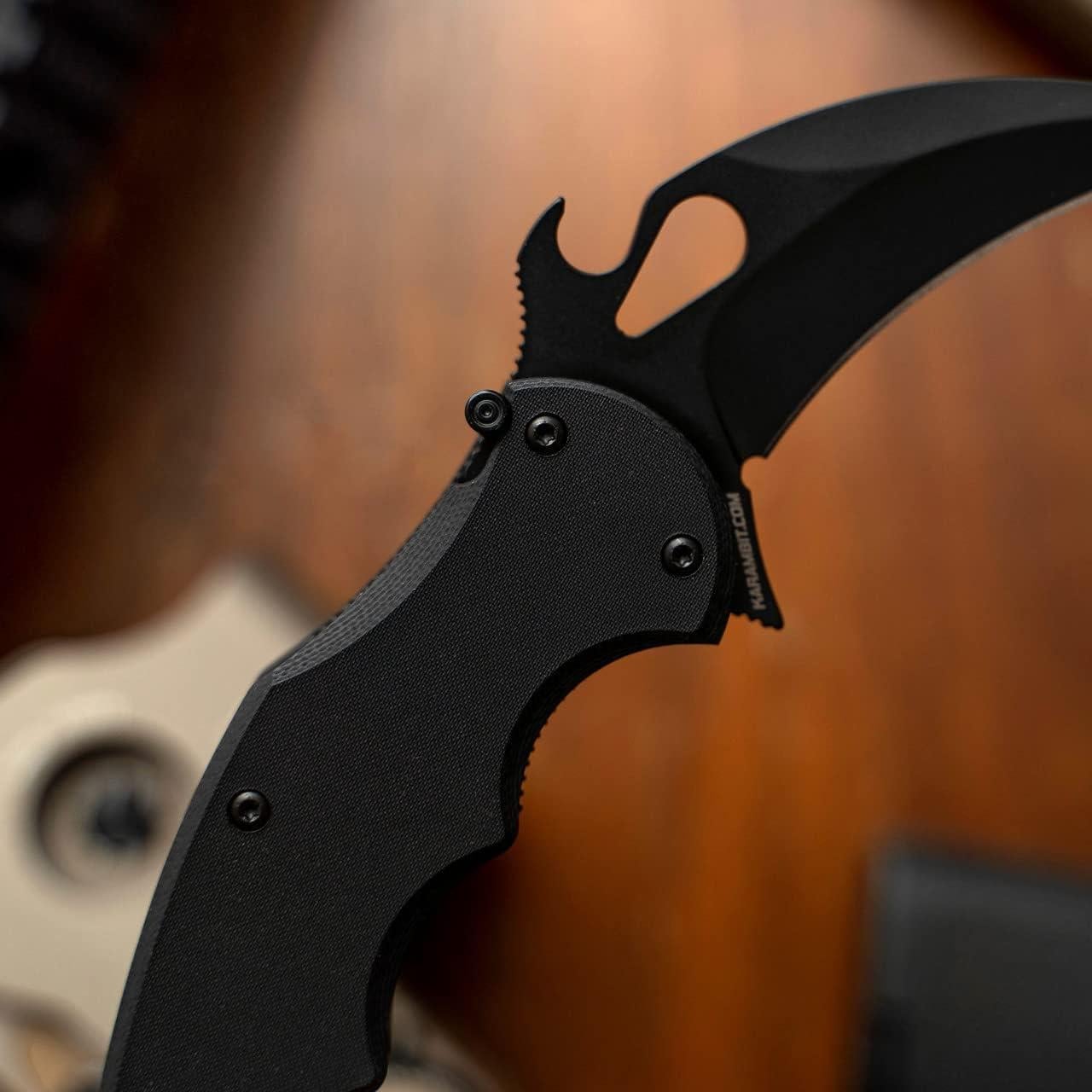 Cuchillo Karambit Plegable Fox 599 EVO Negro, Acero Inoxidable
