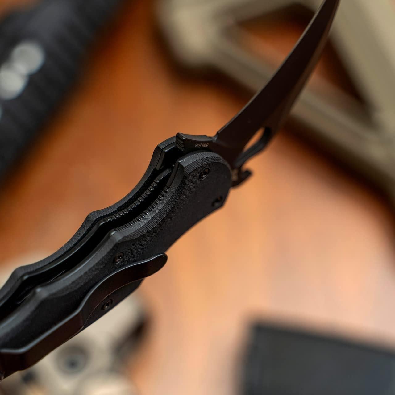 Cuchillo Karambit Plegable Fox 599 EVO Negro, Acero Inoxidable