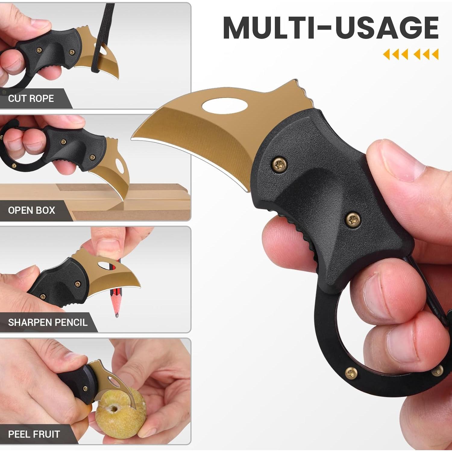 Cuchillo de Bolsillo Plegable FUNBRO Dorado 10 cm EDC