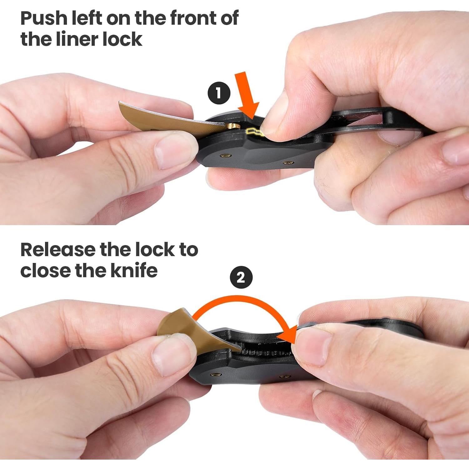 Cuchillo de Bolsillo Plegable FUNBRO Dorado 10 cm EDC