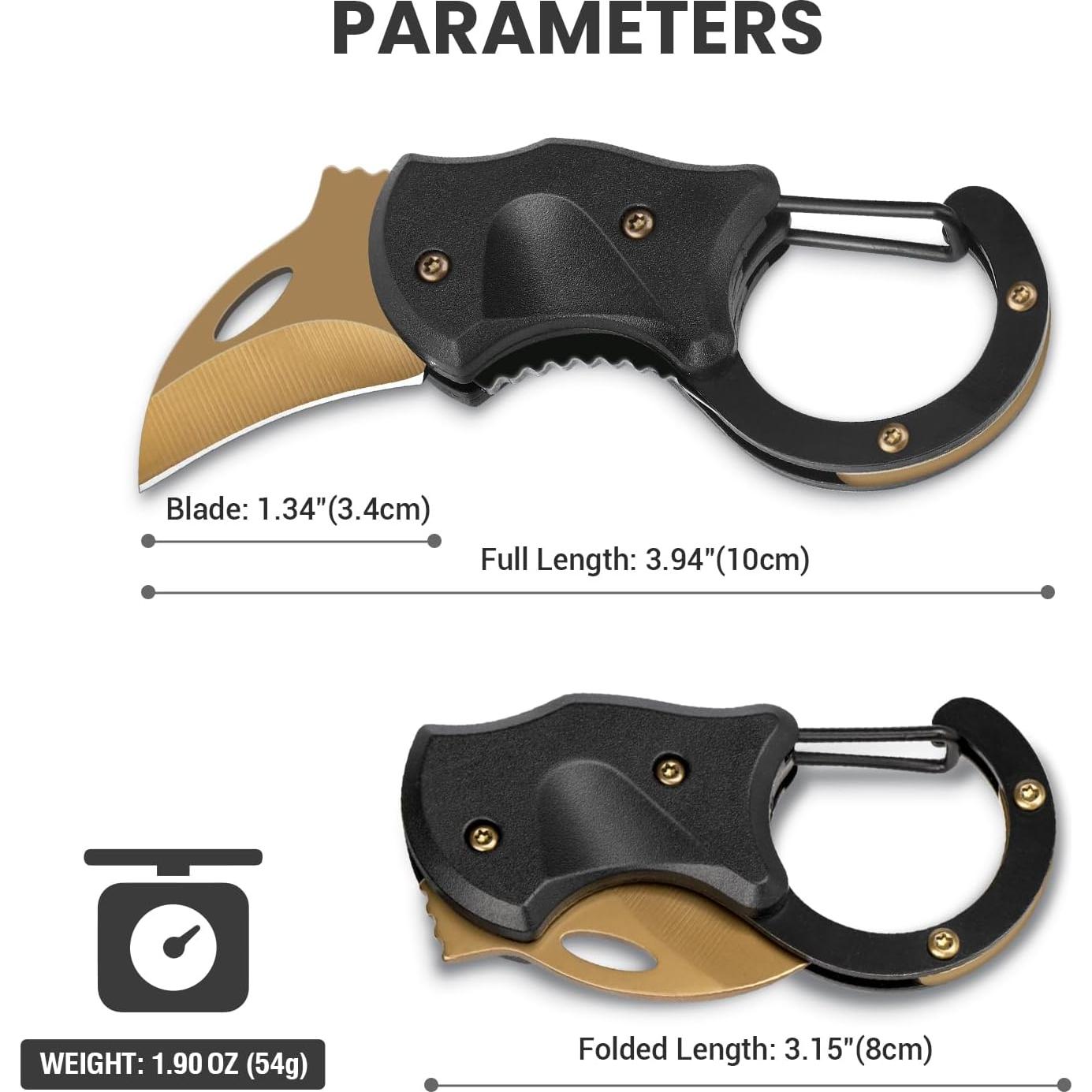 Cuchillo de Bolsillo Plegable FUNBRO Dorado 10 cm EDC
