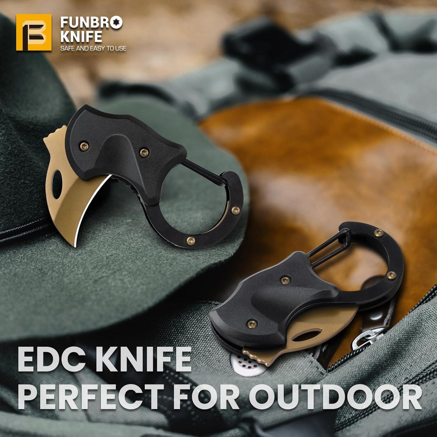 Cuchillo de Bolsillo Plegable FUNBRO Dorado 10 cm EDC
