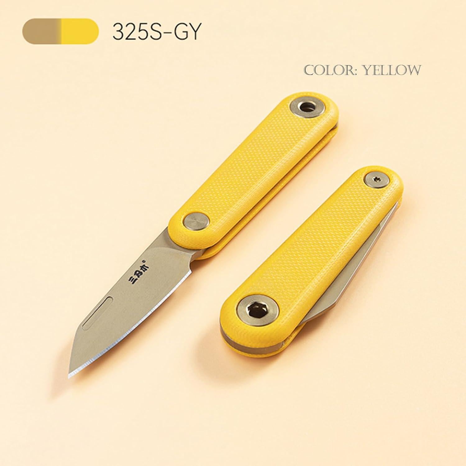 Cuchillo de bolsillo Sanrenmu SRM-325S amarillo 38mm EDC