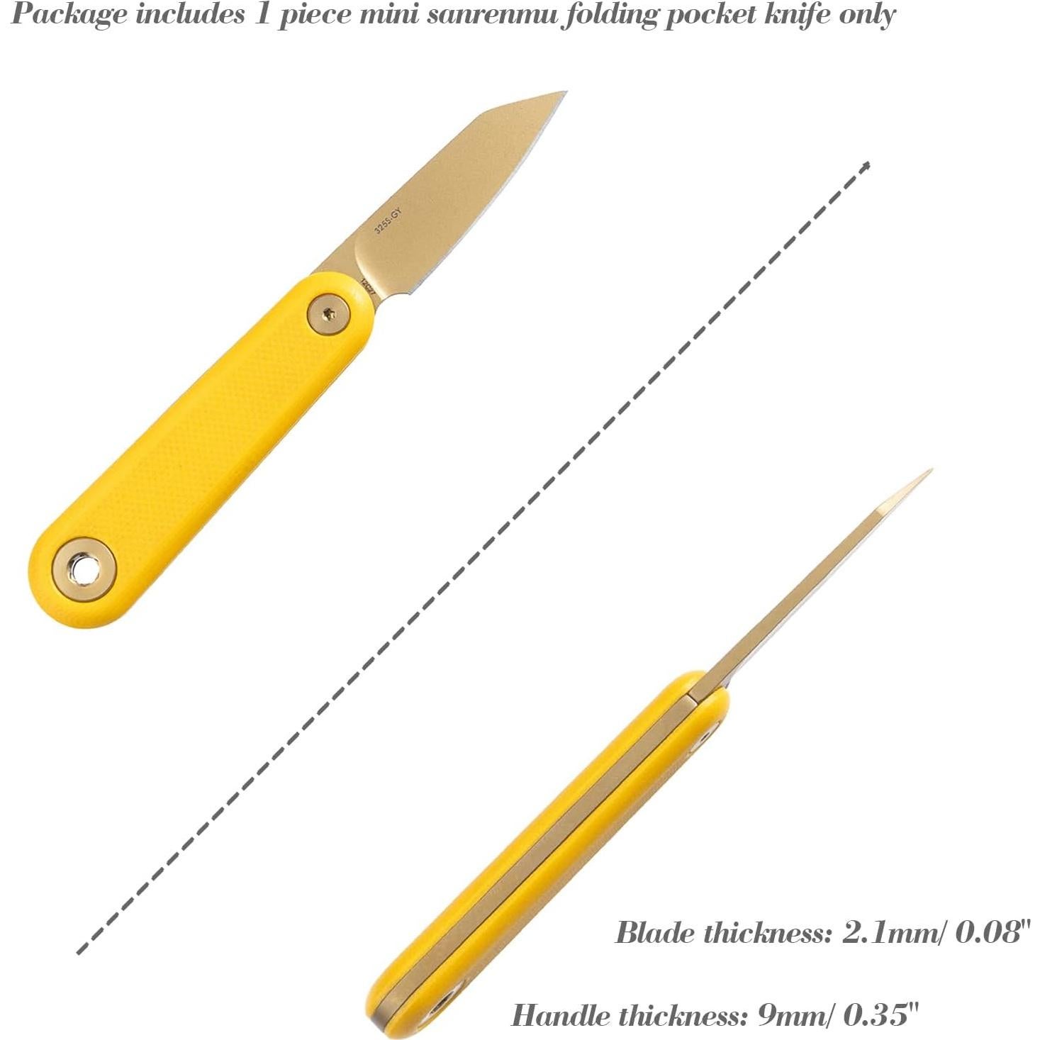Cuchillo de bolsillo Sanrenmu SRM-325S amarillo 38mm EDC