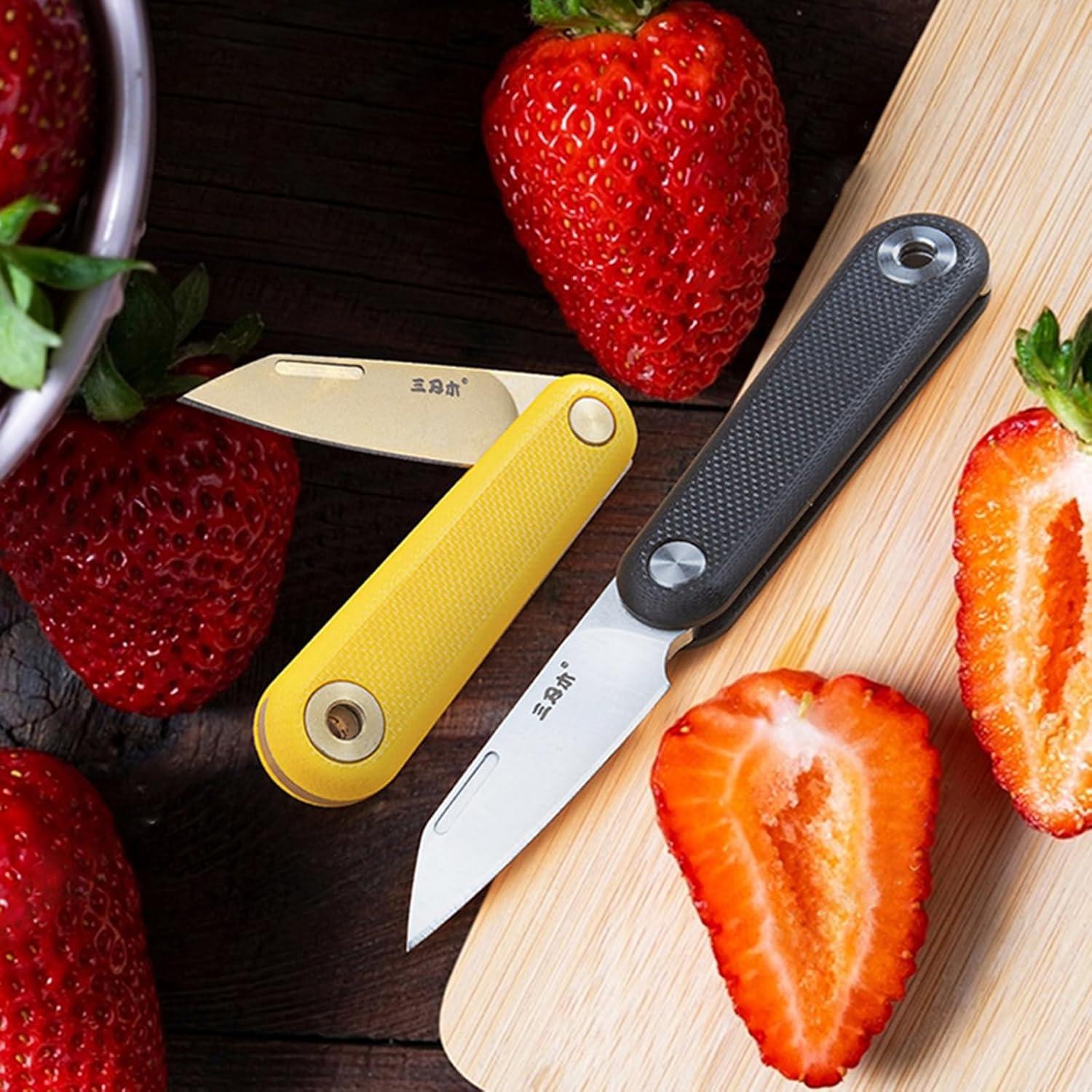 Cuchillo de bolsillo Sanrenmu SRM-325S amarillo 38mm EDC