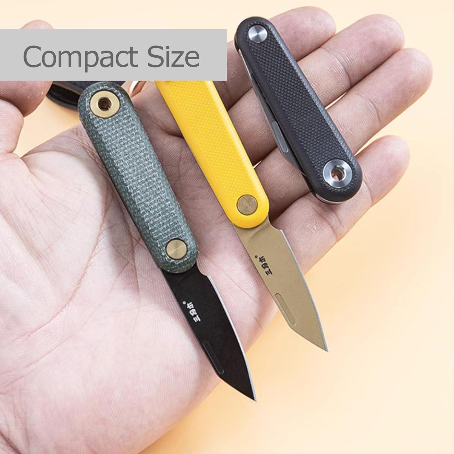 Cuchillo de bolsillo Sanrenmu SRM-325S amarillo 38mm EDC