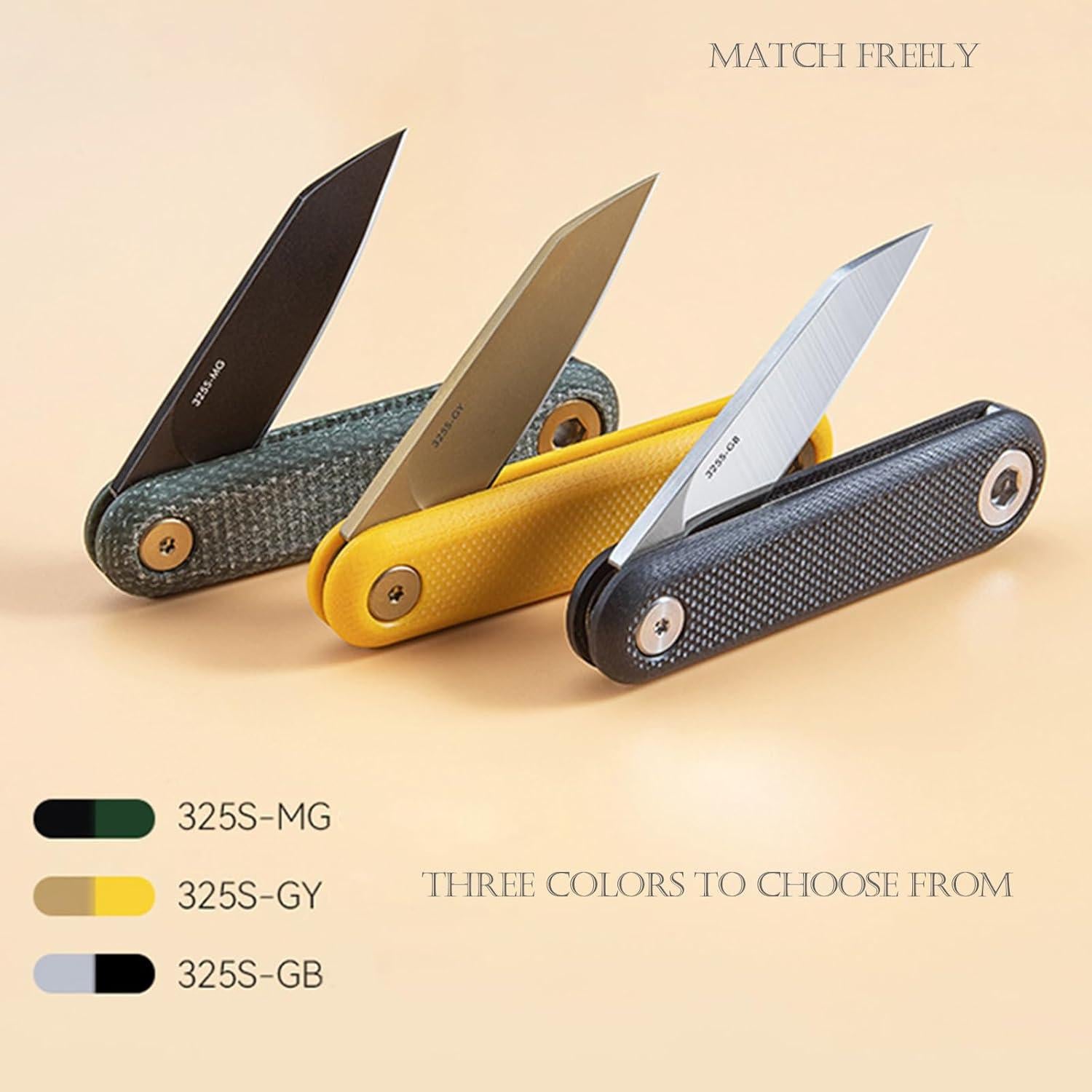 Cuchillo de bolsillo Sanrenmu SRM-325S amarillo 38mm EDC