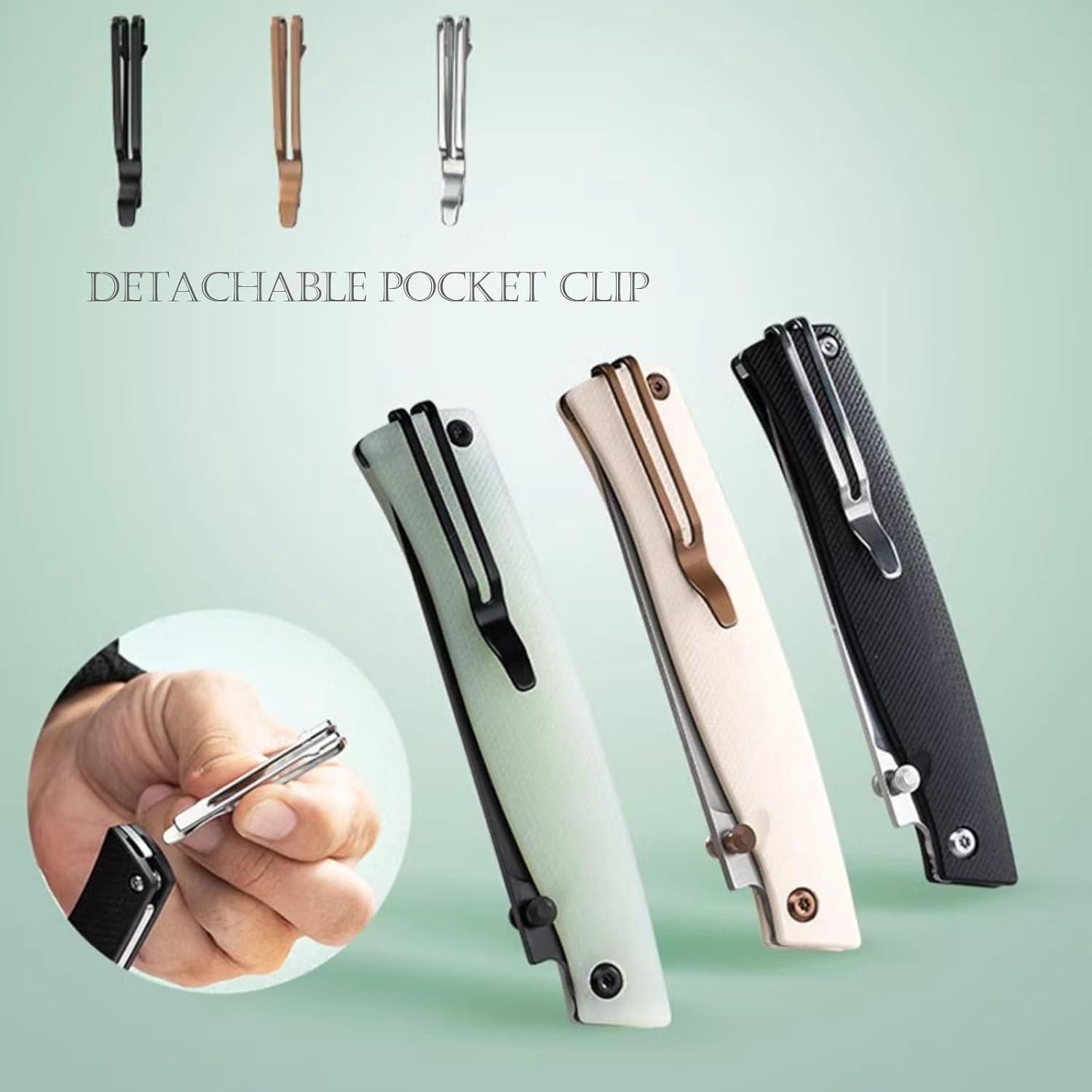 Cuchillo Plegable Sanrenmu 311L Verde 80mm Acero 12C27 EDC